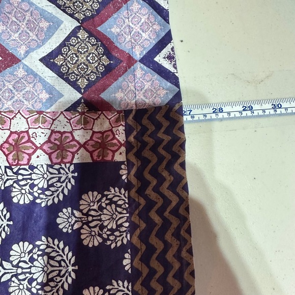 Pure Jill Patchwork Top Womens XL Purple Organic Cotton Boxy Boho Lightweight - Picture 10 of 10